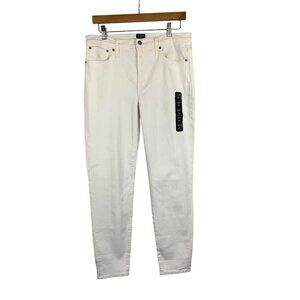 J.Crew Womens 9" Mid-Rise Skinny Jeans Size 31 White Denim